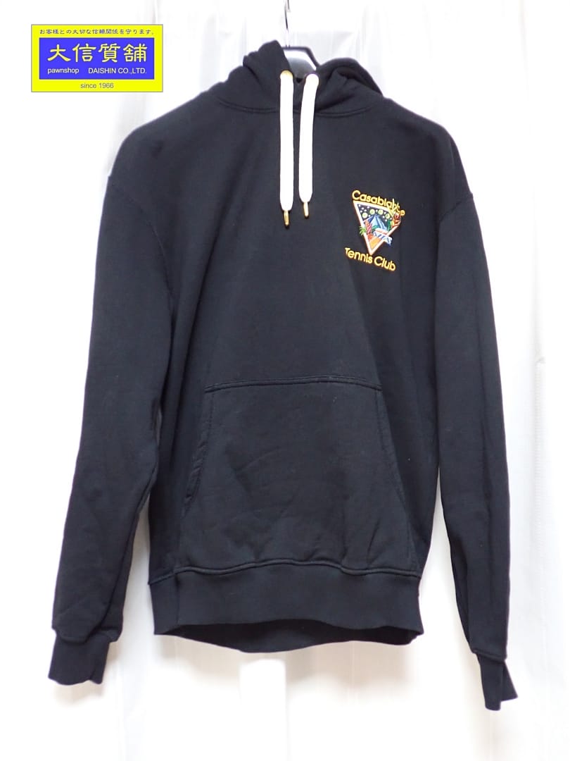 Rakuten - CASABLANCA TENNIS CLUB カサブランカ フーディ プルオーバーパーカー ブラック メンズ M 中古A【中古】【大信質舗】【質屋出店】管理番号：A-9010