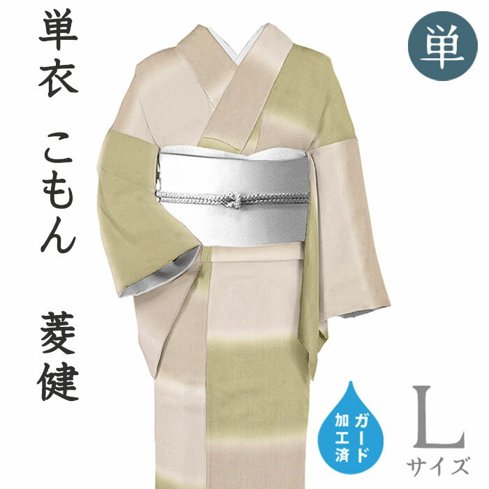 乐天商城 - 【ショップ評価★5ありがとう♪】着物だいやす 653■小紋■菱健　桐壷ブランド　単衣　丹後ちりめん　横段ぼかし　身長サイズ：L　ガード加工【正絹】【仕立て上がり着物】【送料無料】【新品】