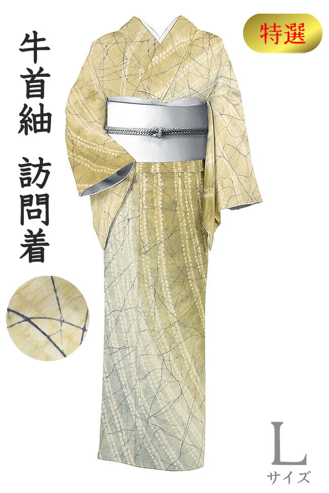 【ショップ評価★5ありがとう♪】着物だいやす 106■牛首紬■京友禅　村田道宣　白山工房　訪問着柄　絞染..