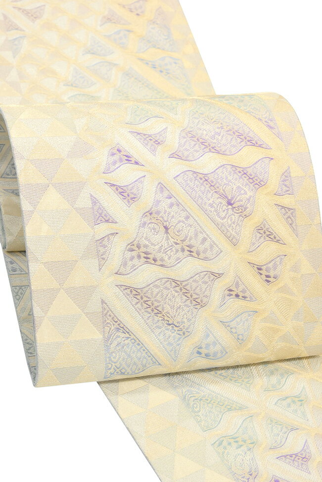 【ショップ評価★5ありがとう♪】着物だいやす 457■袋帯■よろけ鱗文　金糸　ゴージャス　【正絹】【仕立て上がり帯】【送料無料】【中古】