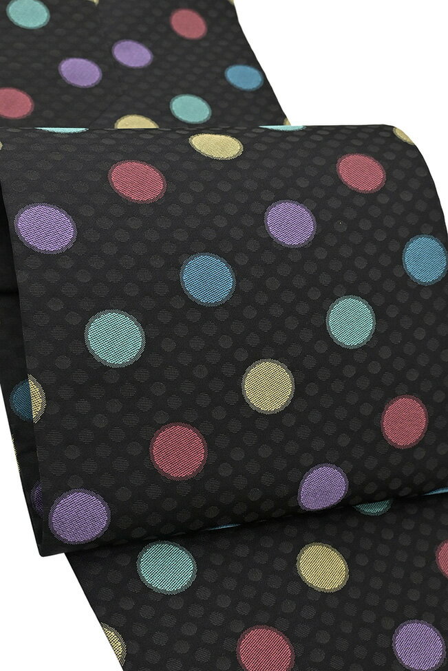 名古屋帯 九寸 正絹 黒地 青 水玉 ドット モダン 名古屋帯 九寸 正絹 黒地 青 水玉 ドット モダン 楽天市場】水玉