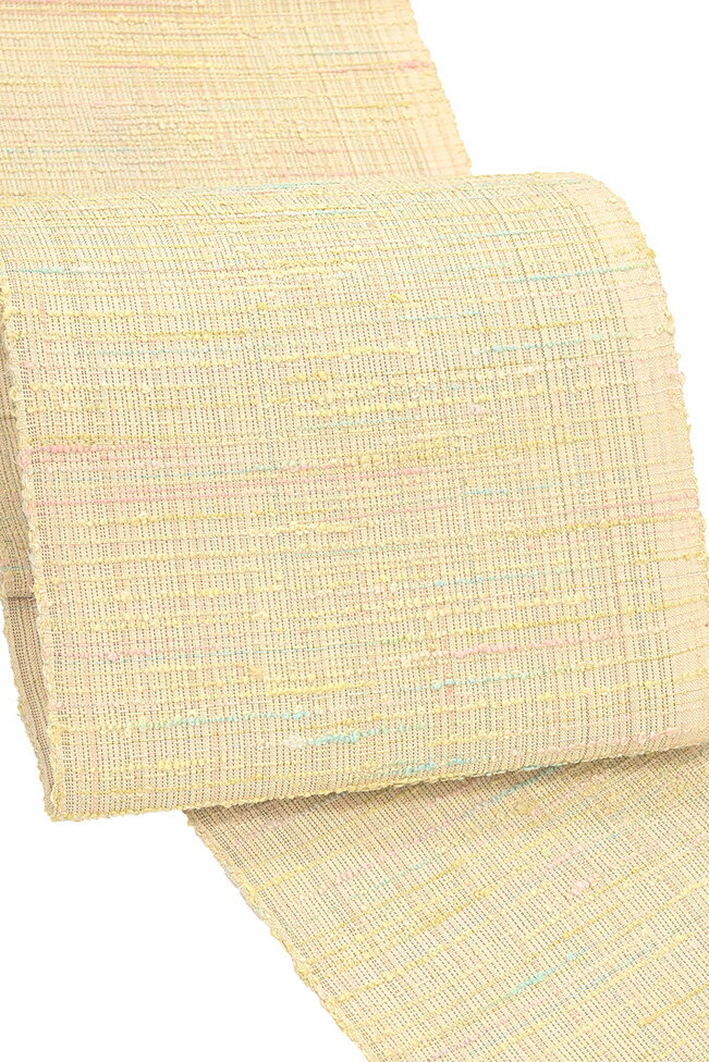 【ショップ評価★5ありがとう♪】着物だいやす 170■八寸名古屋帯■彩霞文　ざっくり　薄卵色　長尺　ふく..