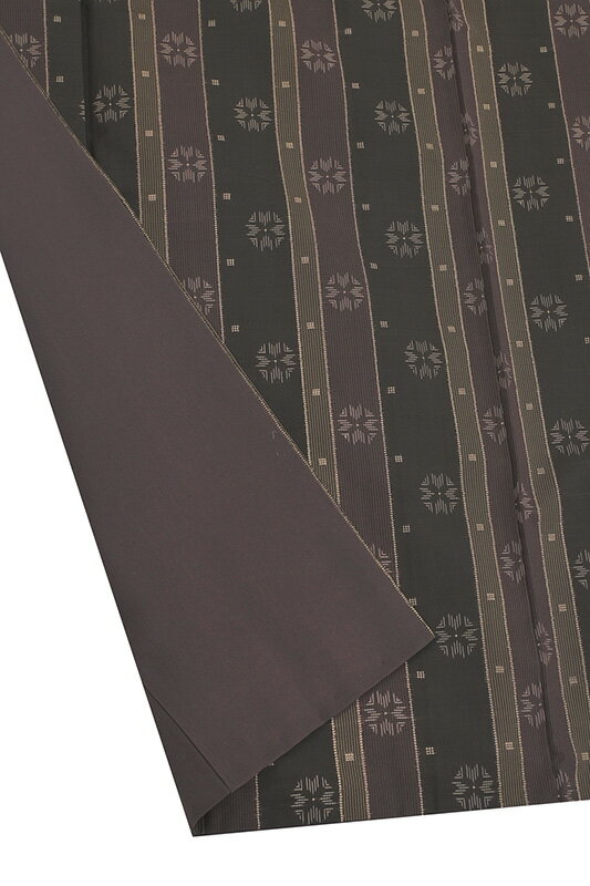 【ショップ評価★5ありがとう♪】着物だいやす 781■本場大島紬■丸飾り縞文　華　黒茶色　身長サイズ：M【正絹】【仕立て上がり着物】　掲載【送料無料】【中古】