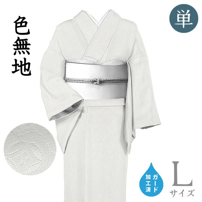 Rakuten - 【ショップ評価★5ありがとう♪】着物だいやす 835■色無地■単衣　丹後ちりめん　お茶席に　地紋入り　アイスグレー　身長サイズ：L　ガード加工【正絹】【仕立て上がり着物】【送料無料】【新品】
