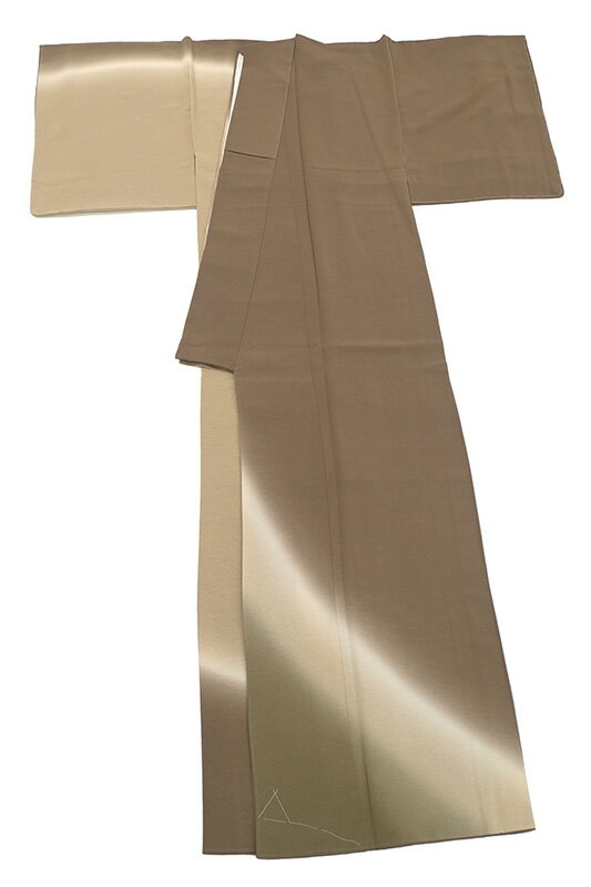 【ショップ評価★5ありがとう♪】着物だいやす 973■訪問着■ぼかし染　グラデーション　芝翫茶色×焦茶色　身長サイズ：L　ふくよか【正絹】【仕立て上がり着物】【送料無料】【中古】