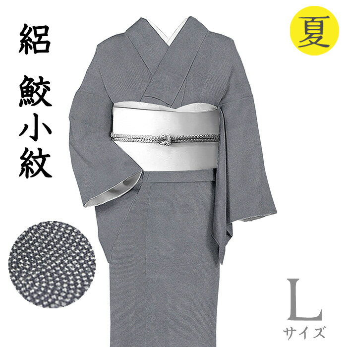 【ショップ評価★5ありがとう♪】着物だいやす 009■江戸小紋■絽　鮫小紋　夏　黒色　身長サイズ：L【正絹】【仕立て上がり着物】【送料無料】【新品】