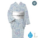 着物だいやす 840■小紋■単衣 丹後ちりめん 四季花文 身長サイズ:L【正絹】【仕立て上がり着物】ガード加工【送料無料】【新品】