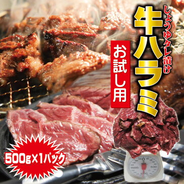 味付牛ハラミ 500g お試し用　冷凍品（500g×1袋)　サガリ【バーベキュー BBQ】【焼肉】【ホルモン】05P03Sep16