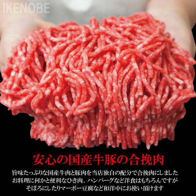 国産原料肉使用あいびきミンチ肉500g冷凍牛70%豚30%パラパラミンチではありませんひきにく合挽きひき肉ハンバーグ