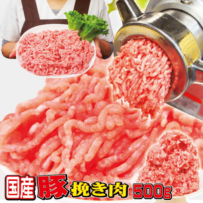 国産豚挽き肉　500g入　冷凍　パラ