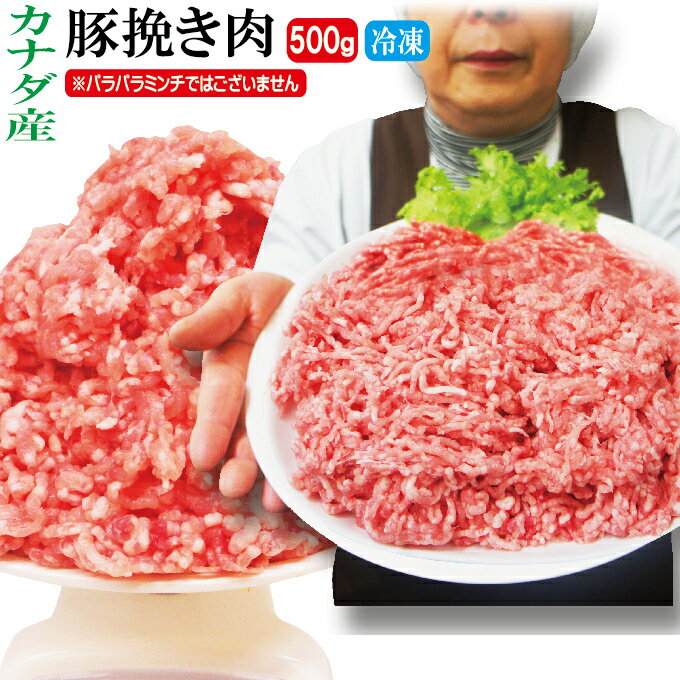 豚挽き肉　カナダ産　500g入　冷凍　パラパラミンチではありませんが格安商品【ひき肉】【ひきにく】【挽肉】【挽き肉】【豚ミンチ】 【豚ひき肉】【豚挽肉】