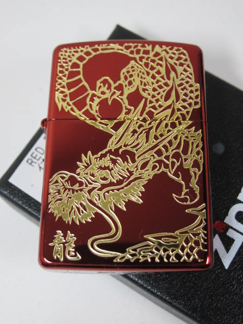 ジッポーライター： Zippo レッド ドラゴン 《G》 Japanesque エッチング 金さし 【イオンレッド＆ゴールド】 龍 竜 リュウ りゅう 《赤/金》 ☆綺麗!!☆ 【あす楽対応】 【楽ギフ_包装】 【父の…