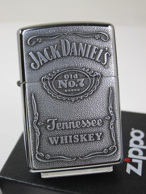 ジッポーライター： Zippo ジャックダニエルズ //Jack Daniels// ウイスキー No7 ハイポリッシュクローム メタル 250 企業物 #250JD427 USA直輸入 《シルバー/銀色》 ◆お洒落◆ 【あす楽対応】 【楽ギフ_包装】 ジッポ ライター 【ダルマヤ】 【人気商品】 送料無料 送料込