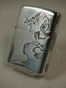 ジッポーライター: Zippo ドラゴン //2面連続柄// 【龍】 サイド刻印 『りゅう』シルバー 銀燻し 2SI-DR2 リュウ #200 《レギュラー》 ...
