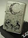 楽天Zippo Shop DARUMAYA：ダルマヤジッポーライター： Zippo Kokopelli // ココペリ // インディアン ネイティブ ムーン 【B】 エッチング 彫刻 シルバー 銀いぶし バレル仕上げ ◆オシャレ◆ 【あす楽対応】 【楽ギフ_包装】 母の日 父の日 ジッポ ジッポー ライター 【ダルマヤ】 人気商品 送料無料 送料込