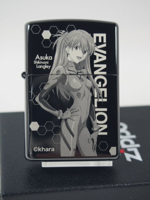 チタン・Zippo ジッポーライター： 限定 Zippo エヴァンゲリヲン　新劇場版 Asuka アスカ EVANGELION 【 式波アスカ 】 ブラックチタン レーザー彫刻 アニメ エヴァンゲリオン ★キュート!!★ 【楽ギフ_包装】 【ジッポ】 【ジッポー】 【ライター】 【ダルマヤ】