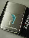 ジッポーライター: Zippo イルカ Lovers Dolphin // ドルフィン // #200 【 シルバー&ブルーエポ盛り 】 シルバーサテン仕上げ ...