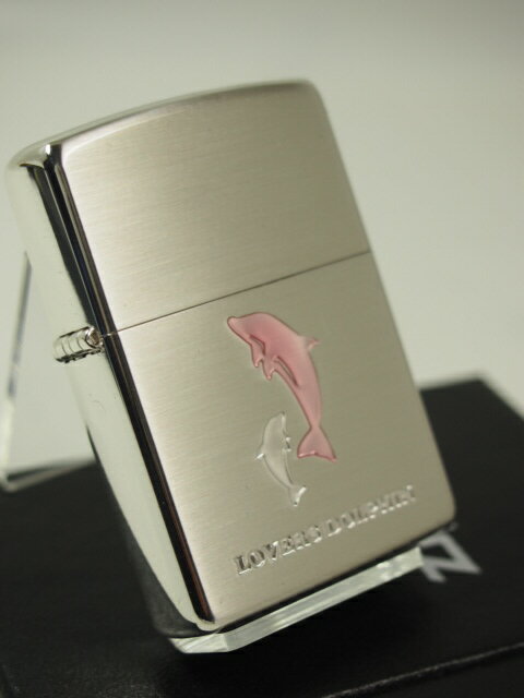 ジッポーライター： Zippo イルカ Lovers Dolphin // ドルフィン // #200  シルバーサテン仕上げ ♪カワイイ!!♪        