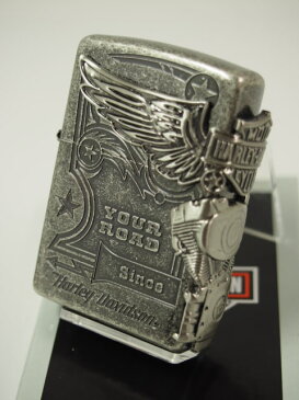 ジッポーライター： Zippo 【限定】 ハーレー サイド イーグル //Harley Davidson// HDP-28 銀JP 日本限定製造モデル ☆シルバー☆ 銀燻し 両面彫刻 ■カッコイイ!!■ 送料無料 【あす楽対応】 【楽ギフ_包装】 【ジッポ】 【ジッポー】 【ライター】 【ダルマヤ】