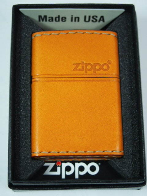ジッポーライター: Zippo 革巻き 【 ロゴ 】 キャメル 茶 無地 《レギュラー》 ☆プレーン☆ LB-5 ◆お洒落!!◆ 【あす楽対応】 【楽ギフ_包装...