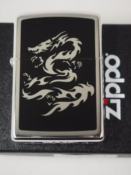 ジッポーライター： Zippo タトゥー ドラゴン // 龍 // リュウ りゅう 竜 【ブラック＆シルバー】 DORAGON BKSP-6 ★綺麗!!★ 【あす楽対応】 【楽ギフ_包装】 母の日 父の日 【ジッポ】 【ジッ…