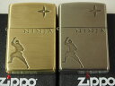 ジッポーライター: Zippo ●ペア● 忍者 にんじゃ ニンジャ エッチング 彫刻 シルバー&ブラス 【両面加工】 レギュラー 2個セット 和柄 NINJA ...