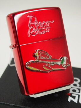 ジッポーライター： Zippo 【 紅の豚 】ポルコ ロッソ 《メタル張り》 くれないのぶた 飛行機《両面》 スタジオジブリ アニメ宮崎駿 NZ-24 赤 レッド ★カワイイ★ 【あす楽対応】 【楽ギフ_包装】 【ジッポ】 【ジッポー】 【ライター】 【ダルマヤ】 人気商品