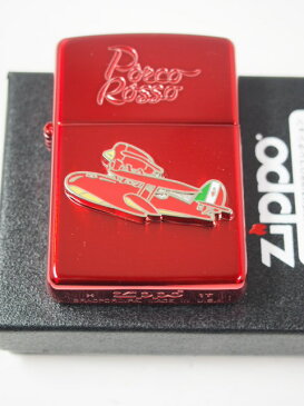 ジッポーライター： Zippo 【 紅の豚 】ポルコ ロッソ 《メタル張り》 くれないのぶた 飛行機《両面》 スタジオジブリ アニメ宮崎駿 NZ-24 赤 レッド ★カワイイ★ 【あす楽対応】 【楽ギフ_包装】 【ジッポ】 【ジッポー】 【ライター】 【ダルマヤ】 人気商品