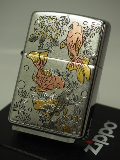 ジッポーライター： Zippo 電鋳板 【 金魚 】 キンギョ 200FB デンチュウバン 夏の風物詩 きんぎょ ★カワイイ★ 【あす楽対応】 【楽ギフ_包装】 【母の日】 【父の日】 【ジッポ】 【ジッポー】 【ライター】 【ダルマヤ】 ギフト プレゼント ラッピング 送料無料 送料込