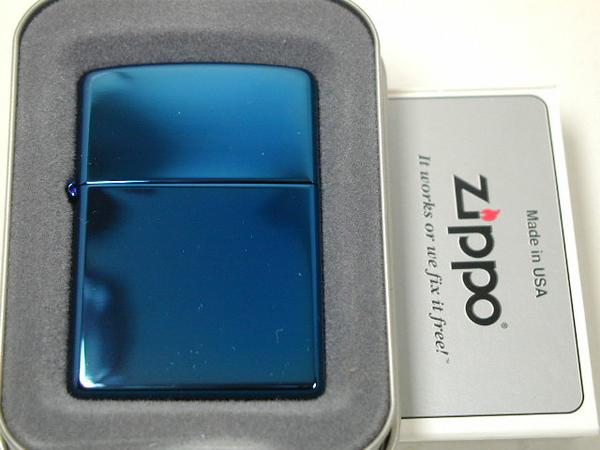 ジッポーライター： Zippo Sapphire サファイヤ ブルー #20446  純正 サファイア ♪おしゃれ!!♪ ★無地★        ギフトプレゼント ラッピング 人気商品 送料無料