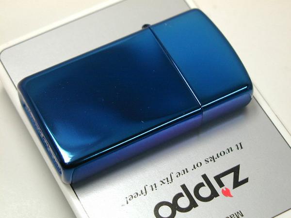 ジッポーライター: Zippo Sapphire サファイヤ ブルー #20494 【スリム】 純正 サファイア ♪おしゃれ!!♪ ★無地★ 【あす楽対応】 【...