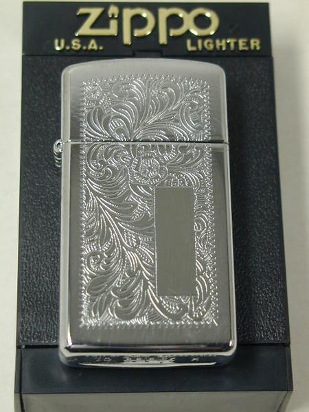 ジッポーライター： Zippo Venetian //ベネチアン// #1652 （シルバー/銀色） ☆スリム☆  Zippo社純正品 ★唐草★          送料無料 送料込