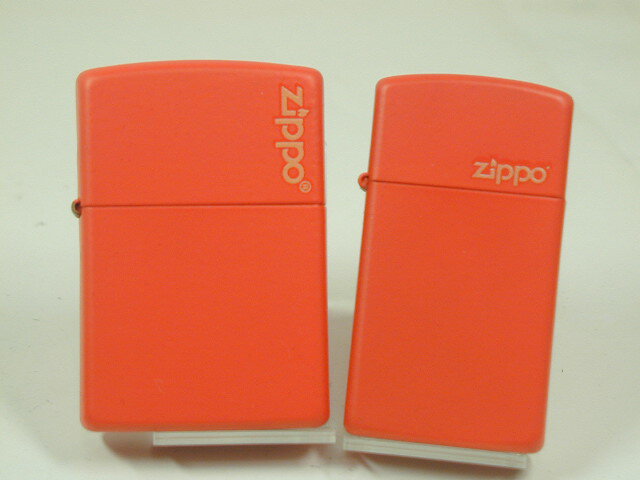 ジッポーライター: Zippo ●ペア● オレンジマット 【無地】 レギュラー&スリム 2個セット #231ZL&#1631ZL 《ジッポロゴ》 みかん色 オレ...