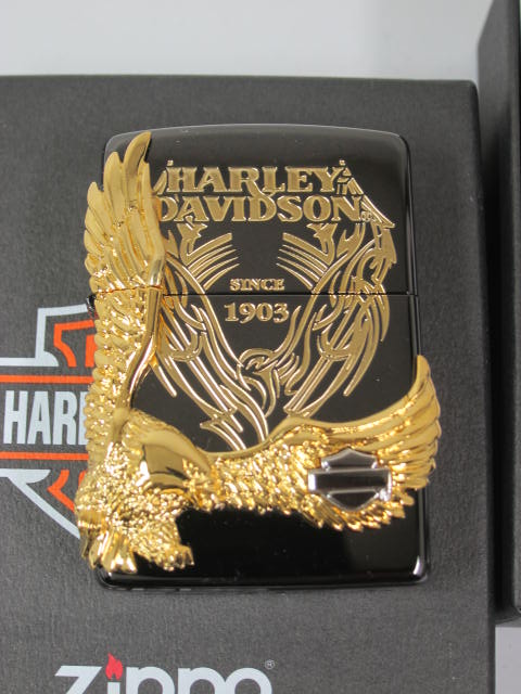 ハーレーダビットソンジッポ ジッポーライター： Zippo 【限定】 ハーレー サイド イーグル //Harley Davidson// HDP-15 黒金JP 日本限定製造モデル ☆ブラック ゴールド☆ 送料無料 【smtb-TK】 【あす楽対応】 【楽ギフ_包装】 【ジッポ】 【ジッポー】 【ライター】 【ダルマヤ】