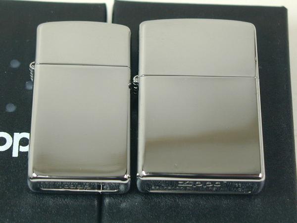 ジッポーライター： Zippo ●ペア● #250 & #1610 ハイポリッシュ クローム レギュラー＆スリム 2個セット 《無地》 シルバー/銀色 ☆シンプル!!☆       送料無料 送料込