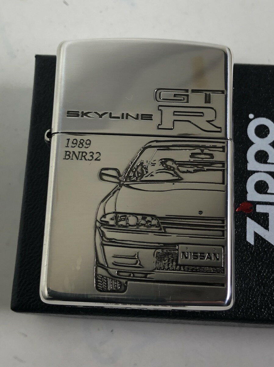 ジッポーライター: 限定 Zippo NISSAN 日産 // GTR スカイライン // BNR32 ヒストリックカー 車 名車 1989 シルバー エッチン...