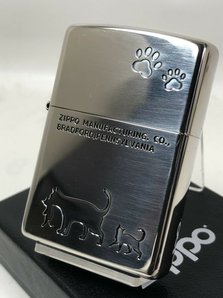 楽天Zippo Shop DARUMAYA：ダルマヤジッポーライター： Zippo Cat ネコ キャット // ニッケル シルバー // 銀色 #2NI-CAT2 猫 ねこ レギュラー 肉球 しっぽ 親子 ☆カワイイ!!☆ 【楽ギフ_包装】 母の日 父の日 【ジッポ】 【ジッポー】 【ライター】 【ダルマヤ】 送料無料 送料込