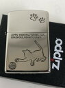 ジッポーライター： Zippo Cat ネコ キャット // ニッケル シルバー // 銀色 #2NI-CAT1 猫 ねこ レギュラー 肉球 しっぽ 子猫 まり ☆カワイイ!!☆  母の日 父の日 ジッポ ジッポー   送料無料 送料込