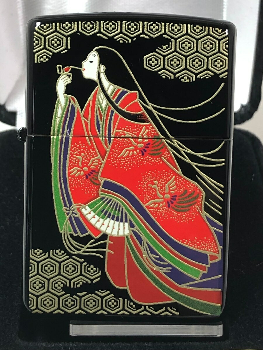 ジッポーライター: 絶版 Zippo 本金蒔絵 【 平安 ウィンディ 】windy ウインディー 《黒本漆》 十二単 光る君へ 2LA-Windy ベッチン箱入...
