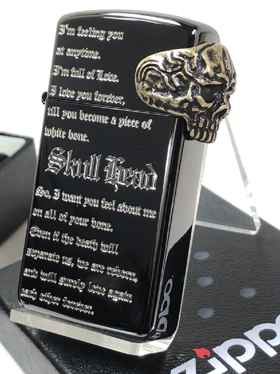 ジッポーライター: Zippo スリム スカル メタル // Baby Skull Metal // 【3面連続デザイン】 ドクロ ブラック 16BN-Baby...