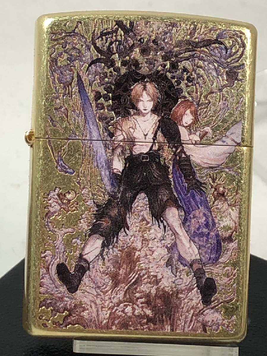 ジッポーライター: Zippo 天野喜孝 F10_Water Warrior //ファイナルファンタジー// エンジェル 金 ゴールド仕上げ 《両面デザイン》 ...