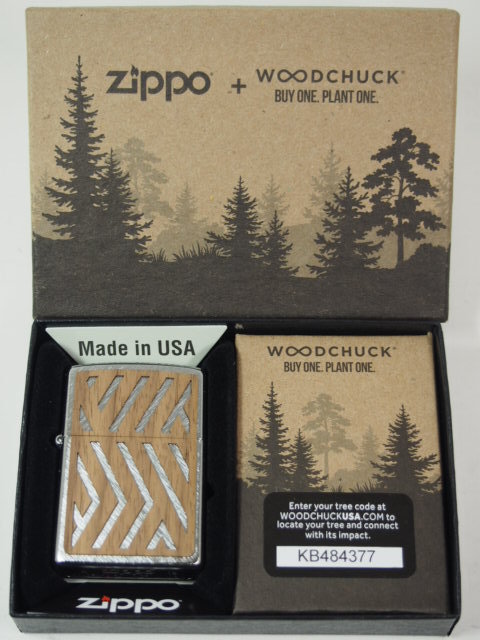 ジッポーライター: 絶版 Zippo ウッド WOOD CHUCK 木貼り //両面加工// #29902 USA加工 純正 木 木材 森 森林 ☆自然!!☆ ...