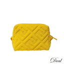 FENDI フェンディ FF ズッカ エンボス ファブリック 8N0172 イエロー レディース 化粧ポーチ