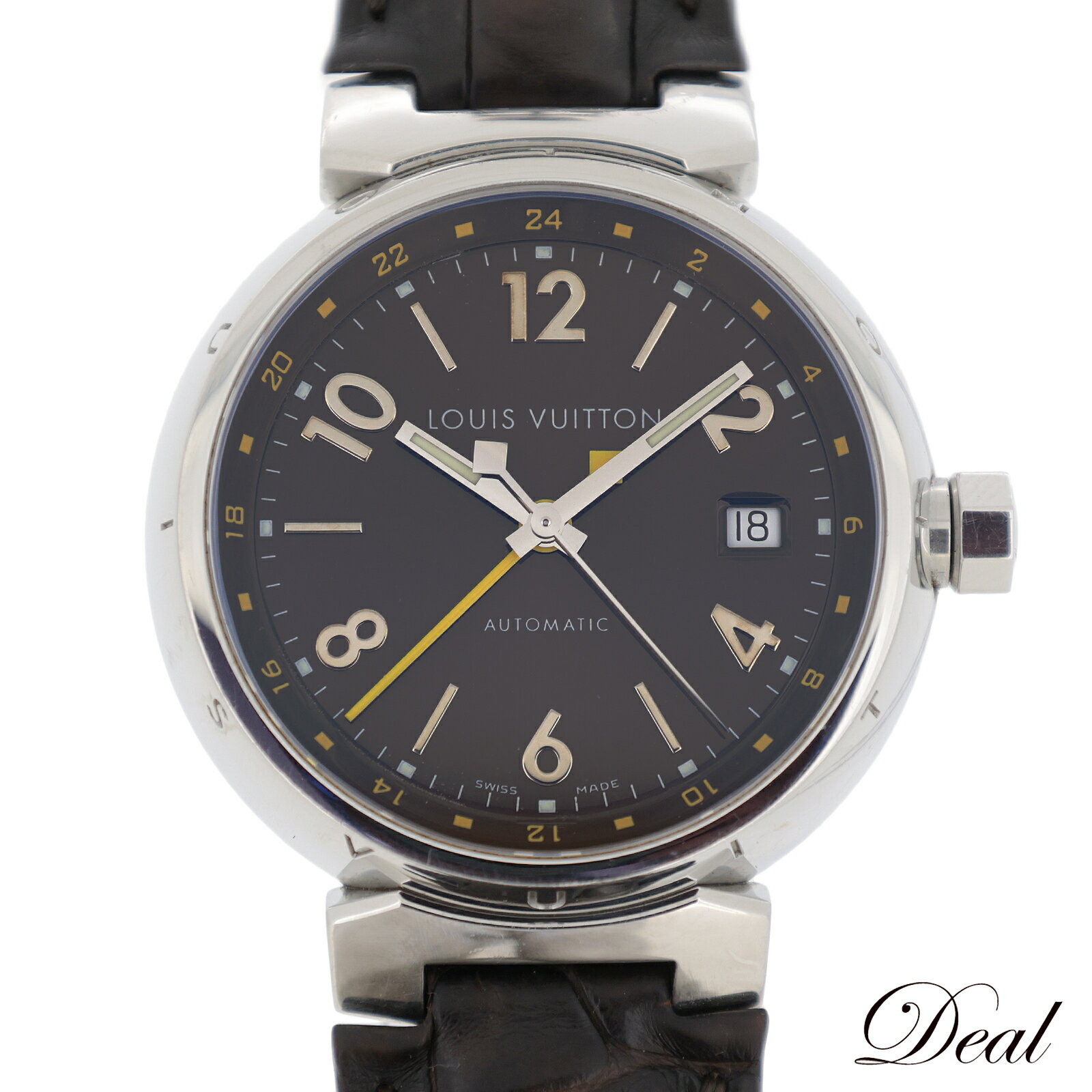 LOUIS VUITTON ルイ・ヴィトン タンブール GMT Q1131 メンズ 腕時計LV