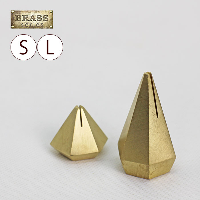 カードスタンド 真鍮【ブラス・ヘキサゴンカードスタンド(1点) 】カードホルダー 小さい 値札立て プライススタンド ディスプレイ用品 店舗什器 アンティーク ...