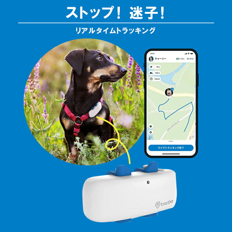 【楽天1位獲得】【高評価4.48点】 ペット用GPS TRACTIVE リアルタイム追跡 犬 猫 pgs 追跡範囲無制限 お散歩時間 カロリー消費 睡眠管理 健康管理 ペット 首輪 リード 首輪 ハーネス 迷子札 迷子犬 迷子猫 予防 ペットトラッカー トラクティブ 3