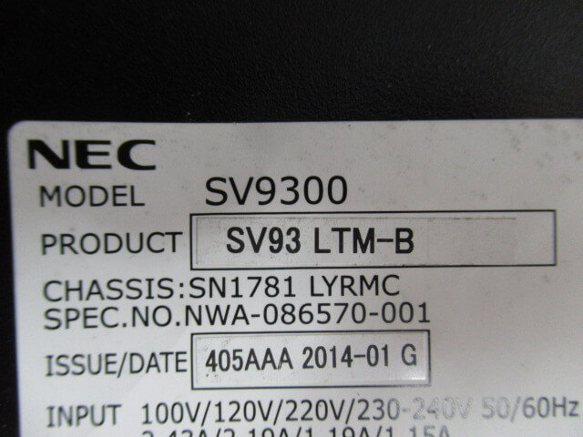 【中古】SV93 LTM-B + GPZ-BS11 NEC UNIVERGE トランクモジュール【ビジネスホン 業務用 電話機 本体】