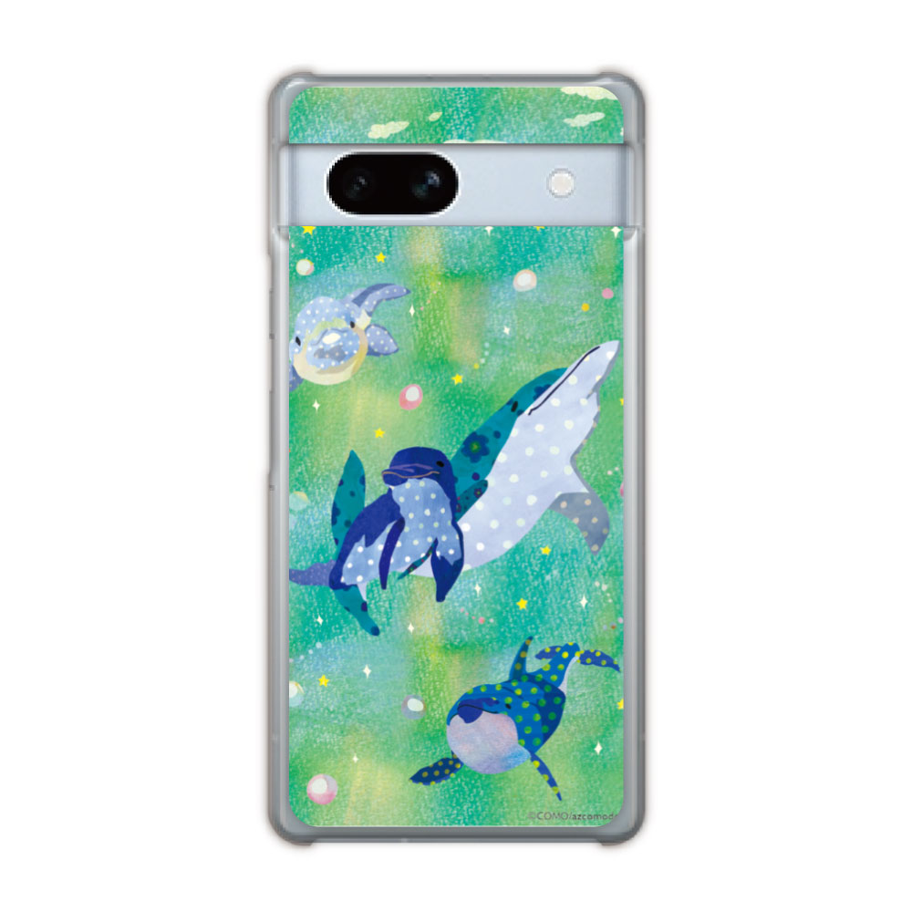 Rakuten - 【10%OFFクーポン】 Google Pixel 9 ケース スマホケース グーグルピクセル Google Pixel 9 Pro 9Pro XL 8a 7a 6a 5a 4a 3a ハードケース スマホカバー 全機種対応 アニマル柄 イルカ 親子 仲良し グリーン
