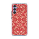 【お買い物マラソン 10%OFFクーポン】 全機種対応 スマホケース Galaxy S24 Ultra SC-52E ケース Galaxy SC-52F SC-51F SC-51E SC-56C SC-53C SC-51C ハードケース スマホカバー シンプル ダマスク柄 レッド