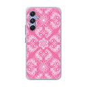 【お買い物マラソン 10%OFFクーポン】 全機種対応 スマホケース Galaxy S24 SC-51E/SCG25 ケース Galaxy SC-53B SC-52B SC-51B SCG10 SCG08 ハードケース スマホカバー シンプル ダマスク柄 ピンク